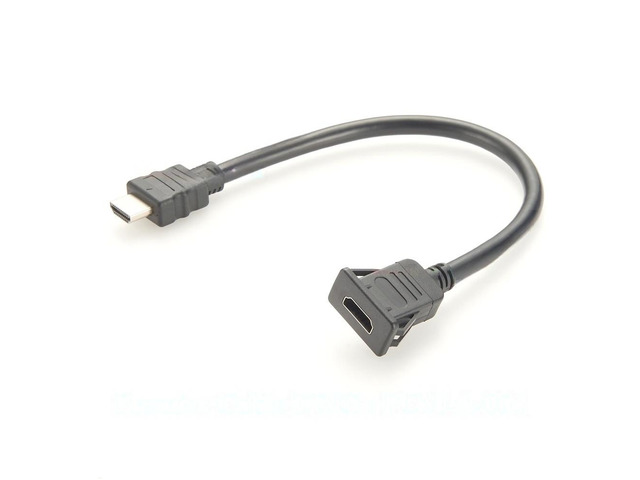 Generic Snap-In Panel Mount HDMI 1.4 Male to Female Extension Cable 4K@30Hz Buckle Square Dashboard Flush Embedd for Monitor Projector