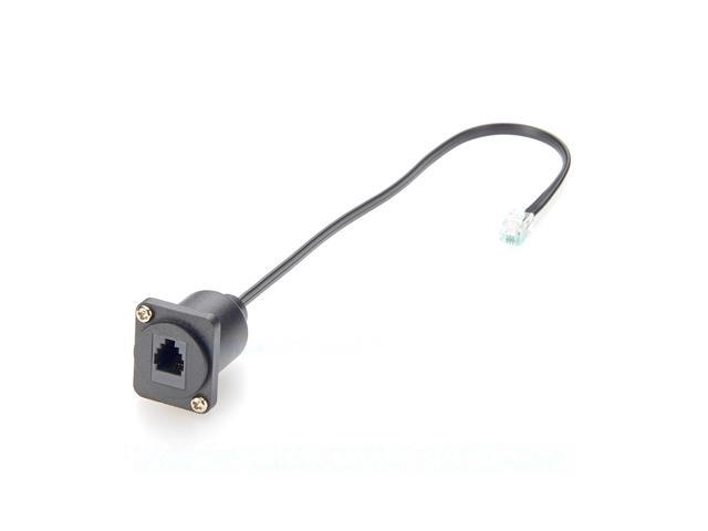 Generic RJ11/RJ9 4P4C Panel Mount Feed-Through cable CAT3 RJ9 Female to male Telephone Line Through Jack, XLR Panel/D-Type Panel Mount