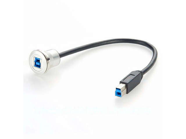 Generic USB 3.0 B Printer Cable Type B Male to Female Extension Cable Dash Flush Panel Mount USB B Extender for Car Dashboard