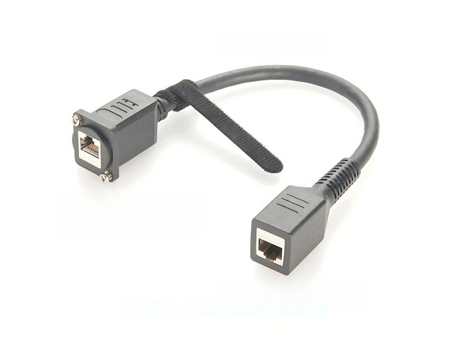 Generic D-Type RJ45 Cat8 Ethernet Female to Female Cable 40Gbps Flange Chassis Panel Mount Pass Through Bulkhead LAN Network Cable