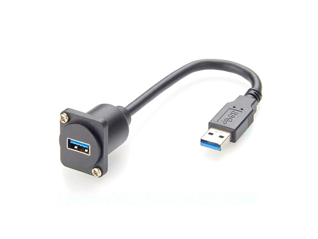 Generic D-Type USB 3.0 A Male to Female Extension Cable Flange Chassis Panel Mount 5Gbps USB Type A Charging & Data Cable For Printer