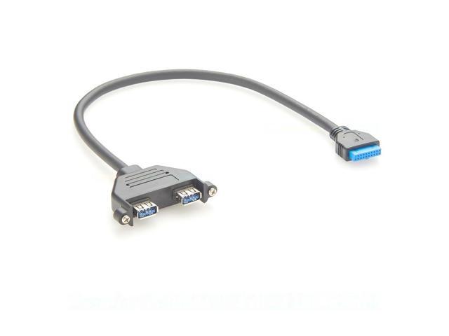 Generic Dual Ports USB 3.0 Female to Motherboard 20Pin IDC Header Cable 5Gbps USB Screw Panel Mount Motherboard Cable USB Slot Plate
