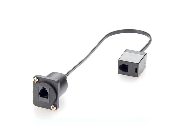 Generic XLR Panel/D-Type Panel Mount Cat.3 RJ11/RJ9 4p4c Cable CAT3 RJ9 Female-to-Female Telephone Line Through Jack for IP Telephone