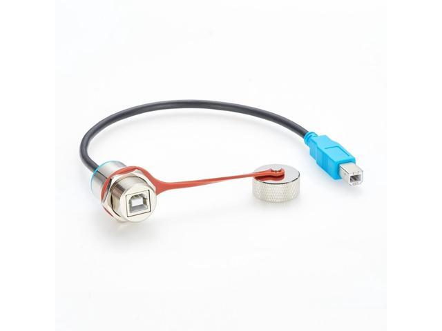Generic Waterproof USB 2.0 B Male to Female Cable Ruggedized Panel Mount Extension Outdoor Cable USB Type B Panel Pass Connector