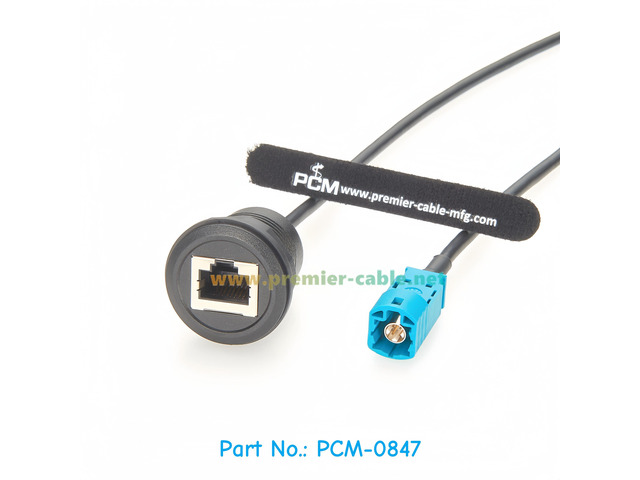 Generic HSD Z Code Male to RJ45 Flush Panel Mount Cable 1Gbps Shielded Cat5e Ethernet Network LAN LVDS Video Cable for Automotive Camera
