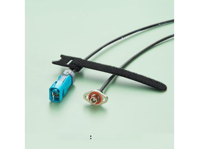 Generic 2-Hole Panel Mount SMB to FAKRA Adapter Cable, Waterproof FAKRA Z Female to SMB Female Straight RF Coaxial Cable for GPS Antenna