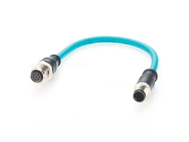 Generic M12 A Code 8Pin Male to Female Extension Cable Bulkhead Panel Mount IP67 Shielded 1Gbps CAT6A Industrial Ethernet Cable