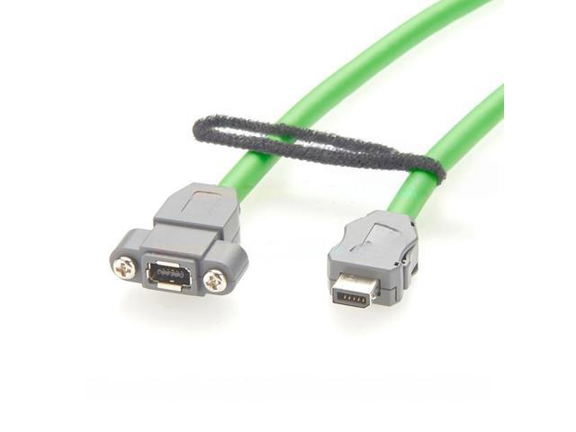 Generic IX B Key Cat6A Ethernet Extension Cable Panel Mount Inline Jack 10Gbps Shielded Machine Vision Cable for Industrial Automation