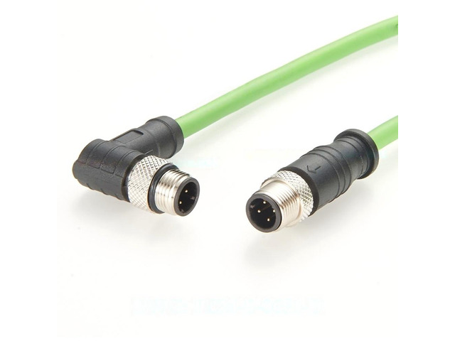Generic Right Angle Profinet M12 4 Pin D Code Cat5 Ethernet Cable Male to Male Shielded High Flex Industrial Camera Cable for Encoder