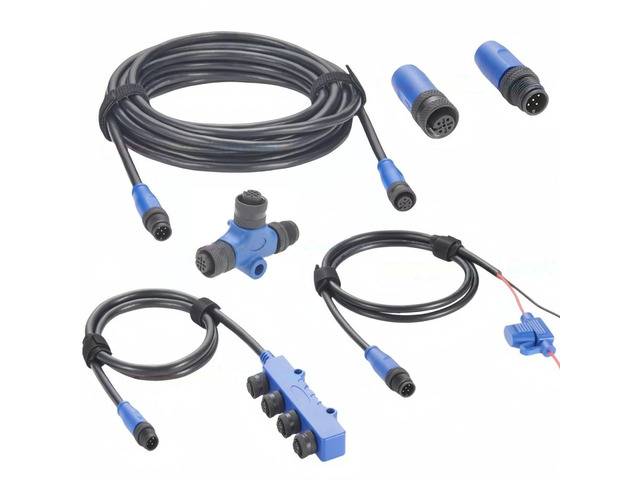 Generic NMEA 2000 N2K Starter Kit Marine Grade Backbone Drop Cable 4 Port T-Splitter Cable Terminators Power Cable for Lowrance Simrad