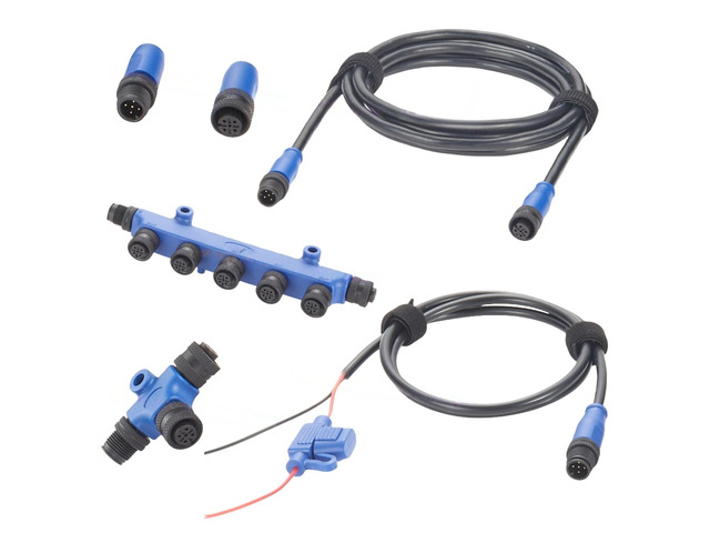 Generic NMEA 2000 N2K Starter Kit Marine Grade Backbone Drop Cable 5 Way T-Splitter Tees Terminators Power Cable for Lowrance Simrad B & G