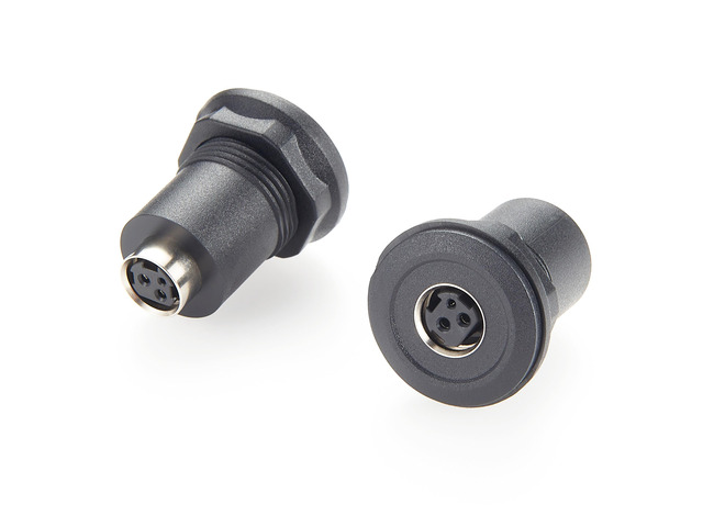 Generic Power Din 3Pin Female to Female Flush Panel Mount Adapter Feedthrough Bulkhead Threaded Fixed Connector for LED Light
