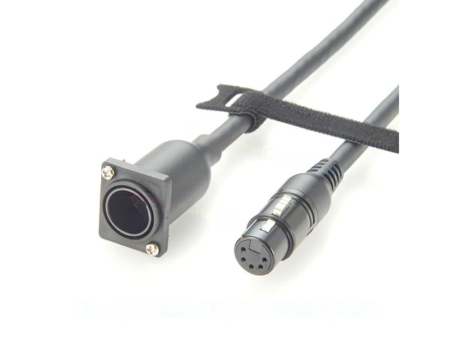 Generic D Series XLR 5Pin DMX512 Bulkhead Feedthrough Panel Mount Cord XLR Male to Female Extension Cable for Stage Floor Box Patch Bay