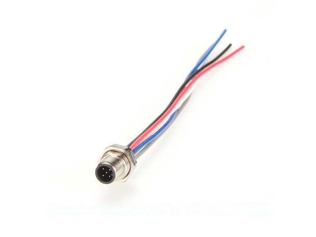 Generic NMEA 2000 M12 5Pin A Code Male Cable Bulkhead Front Panel Mount IP67 Pre-Assembly Pigtail Wireable Cable Socket Receptacle