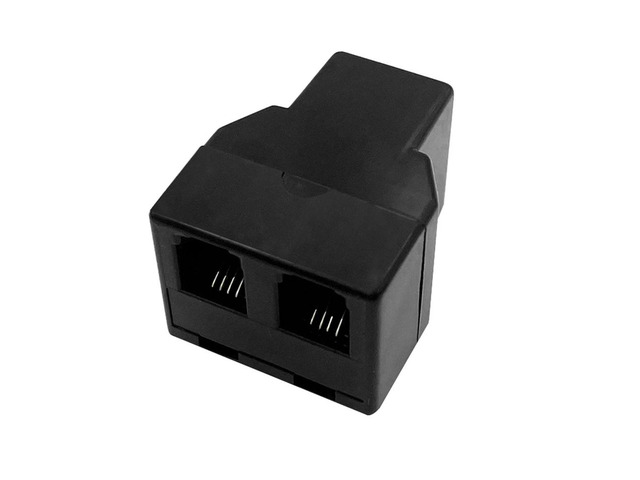 Generic 5PCS RJ9 Coupler 2 Way 4P4C RJ10 Cable Splitter Adapter Suitable For 4-core Telephone Cable Extension