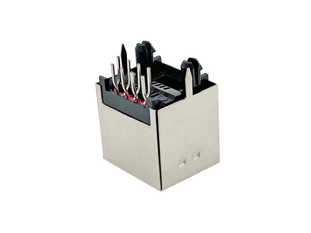 Generic 15PCS RJ45 connector 8P8C Flat pin DIP Cable connector 180 degrees shielded shell 52 Connector 13.2mm ultra-thin