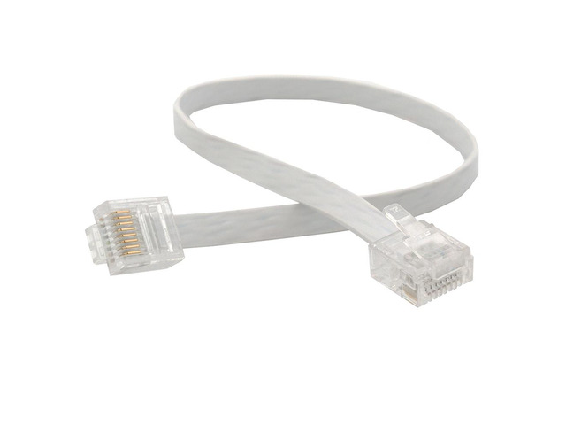 Generic 1M RJ45 Connector 8P8C Short Body Plug Cat6 Cable 8-core twisted pair flat network cable White
