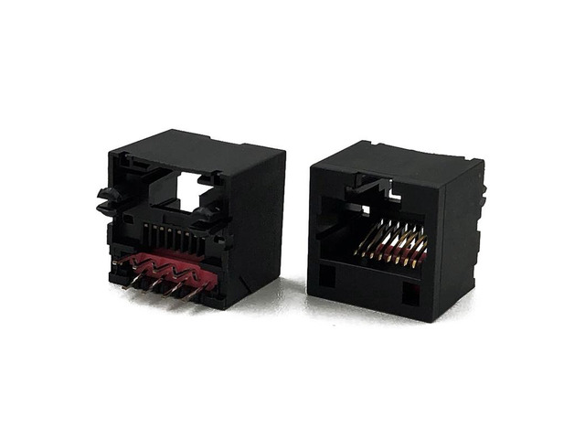 Generic 15PCS RJ45 Connector DIP 8P8C Single-port 180 Degree Vertical Plug 5222 Network Interface Socket H=12.7mm