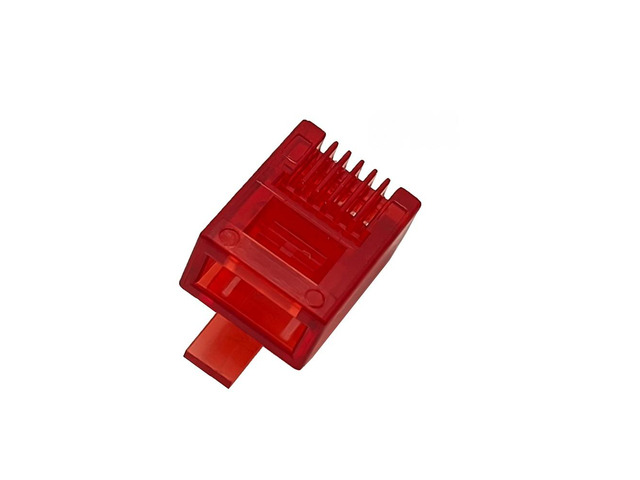 Generic 100PCS RJ12 Connector 6P0C Middle Buckle Plug For Telephone Cable Modular Plug Red