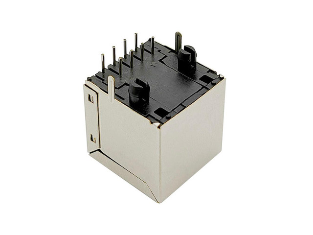 Generic 10PCS RJ45 Connector 8P8C Socket 5224 Shield Network Female Jack DIP PCB 180 Degree 3.89MM behind the foot
