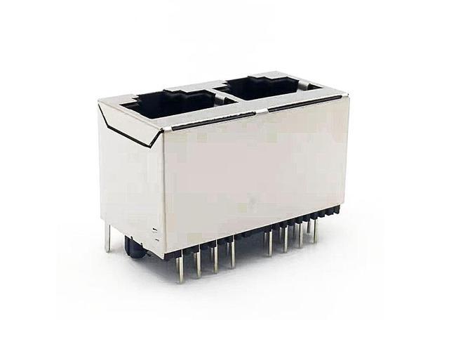 Generic 5PCS RJ45 Connector 8P8C 1×2 Socket Shielded 8P Female PCB DIP 5224 Jack Network Interface
