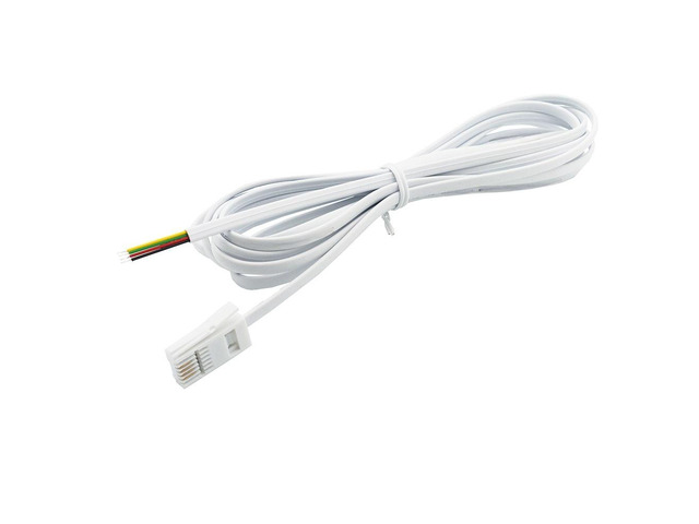 Generic RJ11 6P4C Connector BT 4-core Telephone Plug Cable UK BT Socket Cable White Tail peeled and tinned