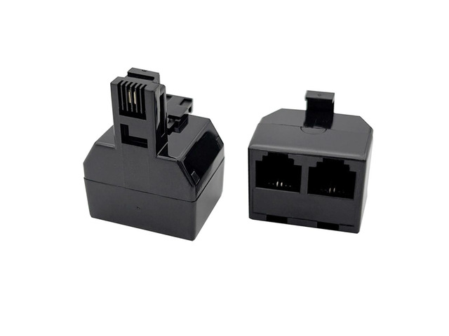 Generic 5PCS RJ9 6P2C Coupler 2 Way RJ11 Telephone Cable Splitter Male to Female Adapter Suitable For Telephone
