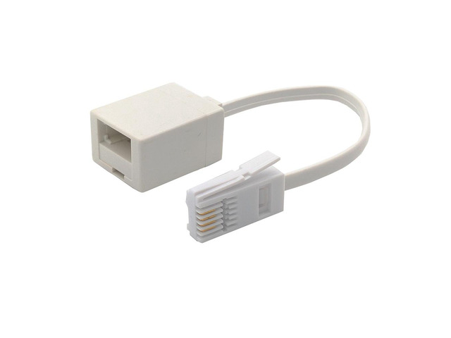 Generic RJ11 Male to UK BT Female Telephone Socket Convertor for British telephone Adapter 6P4C extension cord