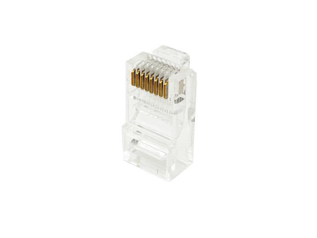 Generic 10PCS RJ45 Connector Through Hole 8P8C Modular Plug High-gold 50U Aperture 1.02mm Cat5 Flat Cable Network Connector