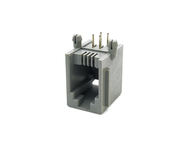 Generic 50PCS RJ9 RJ10 RJ22 4P4C Modular Jack Network PCB With Ear Vertical Port 5521 Female Connector Suitable For Telephone Interface