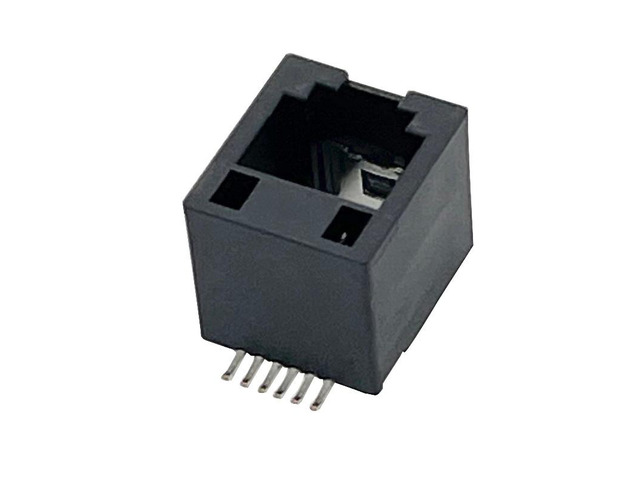 Generic 15PCS RJ12 Connector SMT Telephone Port 6P6C Modular Jack PCB Female Black 180 Degree All-Plastic RJ25 Socket