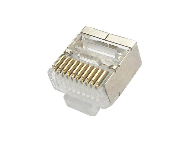 Generic 50PCS RJ50 Connector 10P10C Modular Plug RJ48 Socket short Body male Shield Shell Network Cable