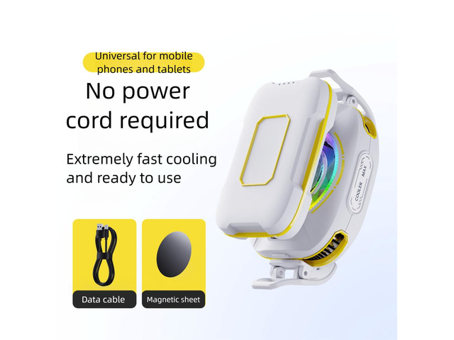 Magnetic Phone Semiconductor Cooler with Rechargeable Battery - 3000mAh Portable Phone Cooler for Gaming & Live Streaming, Clip-