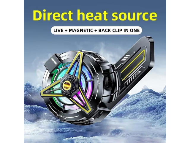 X151 Universal Portable Magnetic Semiconductor Phone Cooler with Digital Display RGB Lights Powerful Cooling Fan for Gaming