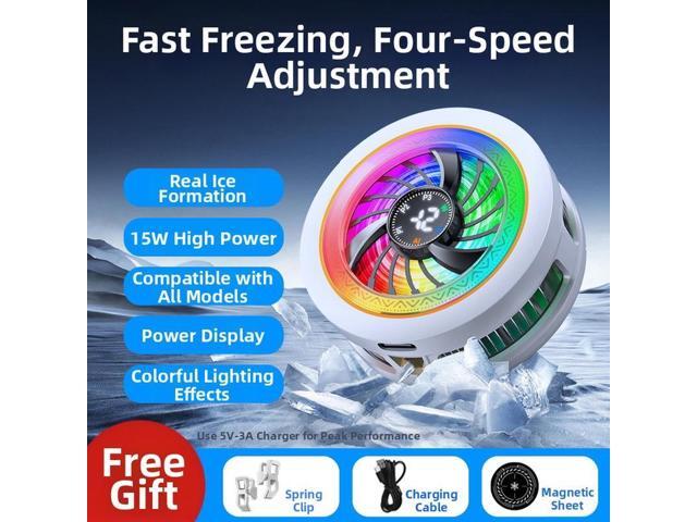 K6 Mobile Phone Heat Sink Cooler With RGB 15W Power Temperature Controlled Magnetic Back Clip Radiator Phone Accessories