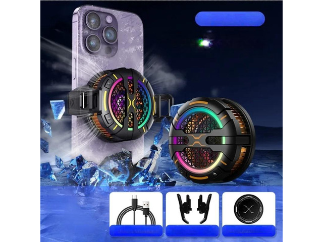 NEW K15 High Powerful Ice Freeze Semiconductor Magnetic/ Back-clip 2 in 1 PUBG Game Cooler w/ RGB Colorful Light for IOS Android