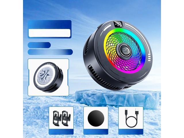 FS22 Semiconductor Phone Cooler Magnetic Clip 2 in 1 Strong Cooling AI Smart Temperature Control RGB Lights for Phone Gaming