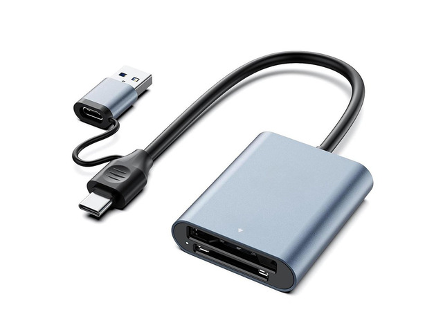 2-in-1 CFexpress Type A & SD Card Reader, USB 3.2 10Gbps Dual-Slot, Support Android / Windows / Mac OS, for SLR