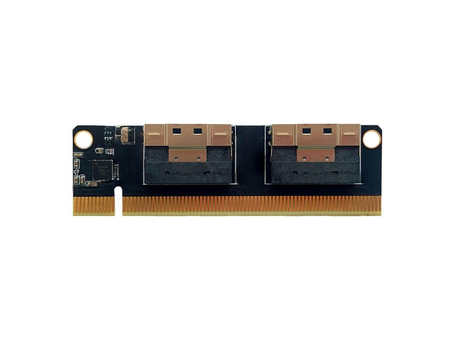 PCIe 4.0 x16 to 4-Port Expansion Card, PCIe Gen4 x16 to SlimSAS 8i x2 SFF-8654, for NVMe SSD / Graphics Card