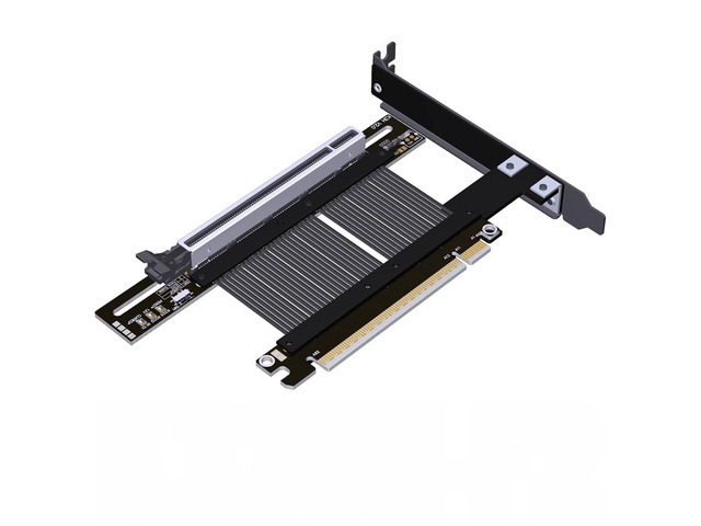 PCIe 5.0 x16 Gen5 High-Speed Graphics Card Soft Extension Cable, with Bracket