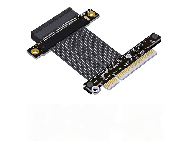 PCIe 5.0 x4 to x8 Riser Extension Cable, 90/180/270 Degree, 128Gbps Gen5, SSD Expansion Riser Adapter