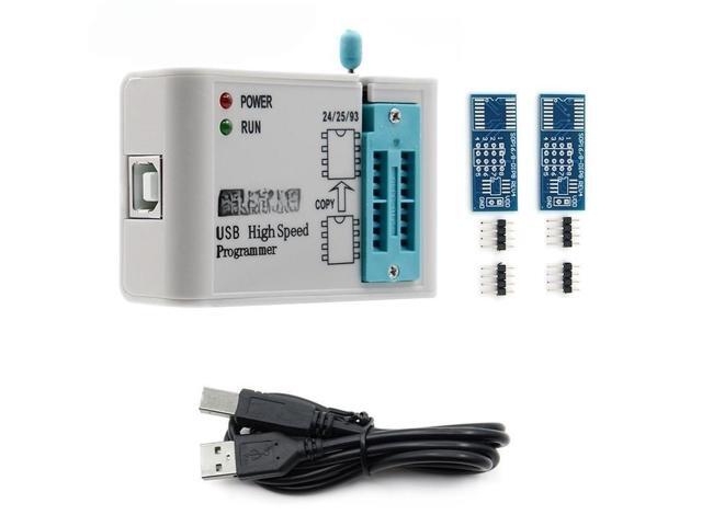 High-Speed USB SPI Programmer + 2 Adapters, Support 24 / 25 / 93 EEPROM, 25 Flash BIOS Chip