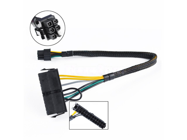 Generic For ATX Power Supply Cable Cord 24-pin 24Pin to 6-pin 6Pin Adapter Cable for Optiplex 3050 3060 5050 7050 7070 7080 MT