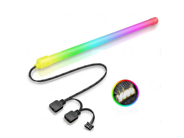Generic For Computer Case RGB Lamp 30cm LED Strip Light Bar Decorative Silicone Light Magnetic 5V 3PIN ARGB SYNC PC DIY Cabinet