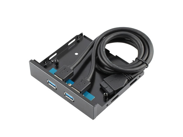 Generic Front panel with 2 USB 3.0 ports, 3.5-inch USB 3.0 hub expansion cable adapter, metal bracket for PC and desktop, innovative