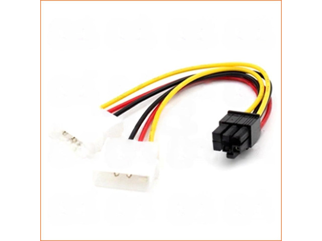 Generic 2-Pack 6-inch compatible with Molex 4-pin to PCIe 6-pin GPU Power Adapter