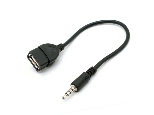 Generic 2PCS 3,5mm Stecker Audio AUX Jack zu USB 2,0 Typ A Buchse OTG Konverter Adapter Kabel für Auto MP3