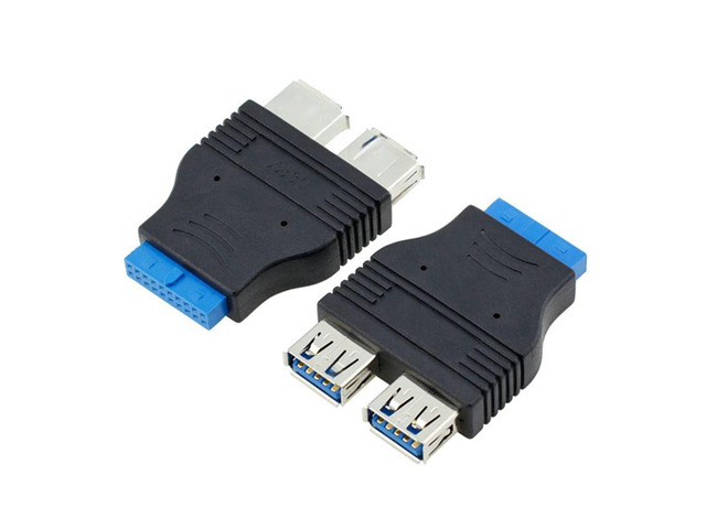 Generic 2pcs Neue Motherboard 2 Ports USB 3,0 EINE Frau zu 20 Pin Header Weiblich Adapter Stecker