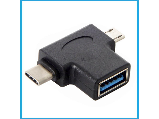 Generic 2 in 1 USB3.0 To Type C Micro USB OTG Adapter Converter compatible with For Oneplus 5t 6 for S9+ phone Adapters