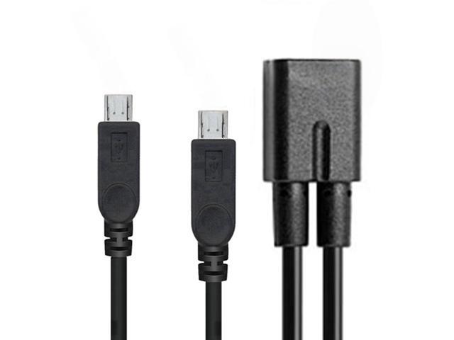 Generic An 1-in-2 to 2-in Micro USB adapter for driving recorder powered by Android Micro USB data 2-in-1